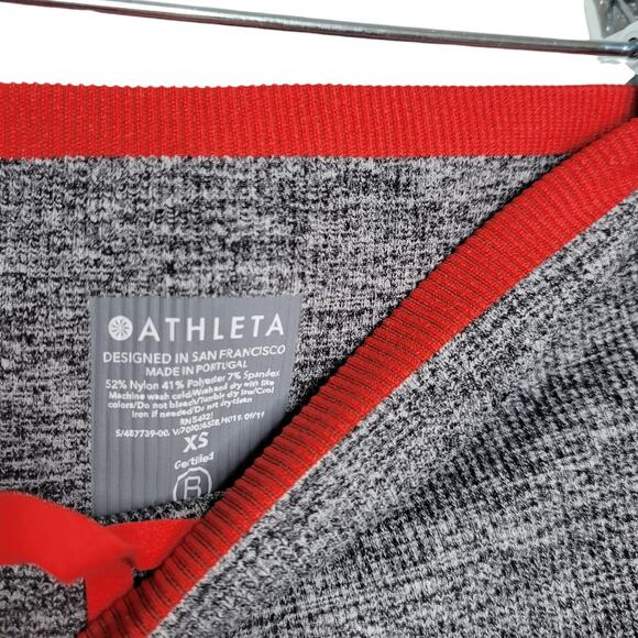 ATHLETA Andes High Rise 27" Gray Red Seamless Tight Legging Women Sz XS - Picture 8 of 11